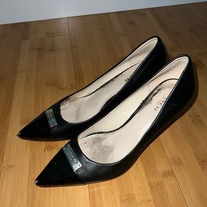 Coach leather pointed toe heels